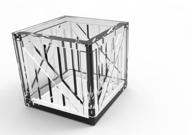 Çerçeve ahşap kutu 3d