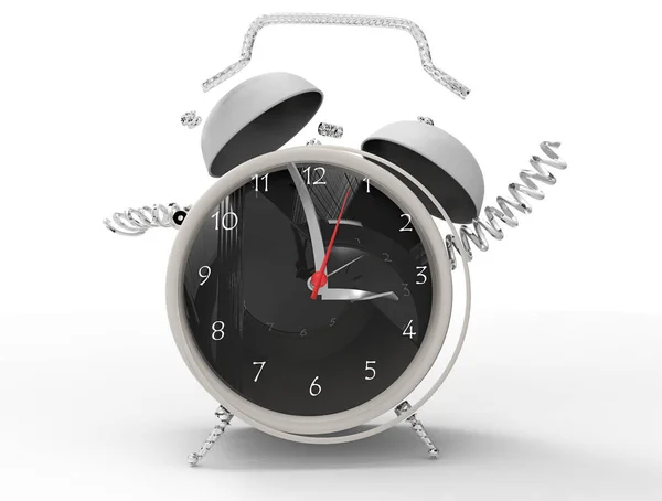 Fragmenterade crazy clock 3d — Stockfoto