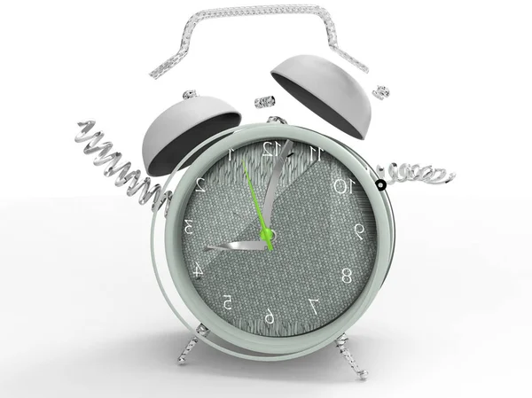 Fragmenterade crazy clock 3d — Stockfoto