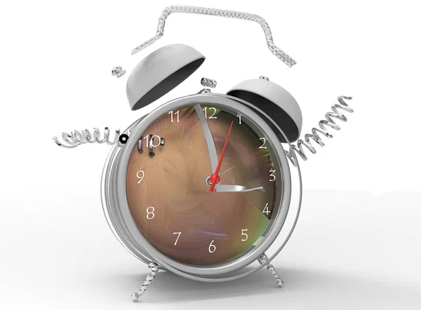 Fragmenterade crazy clock 3d — Stockfoto