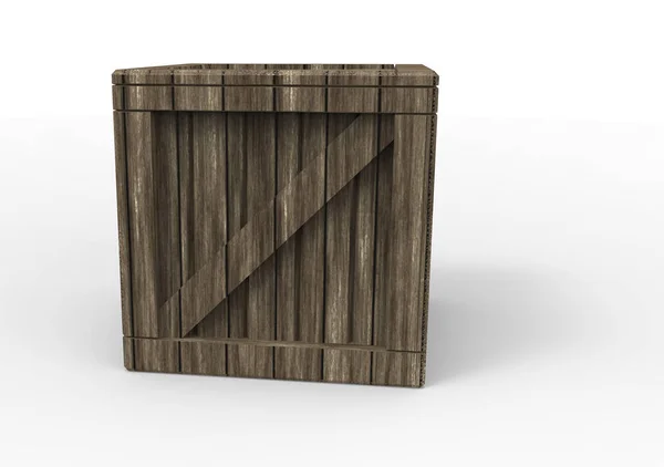 Wooden Box 3D — стоковое фото