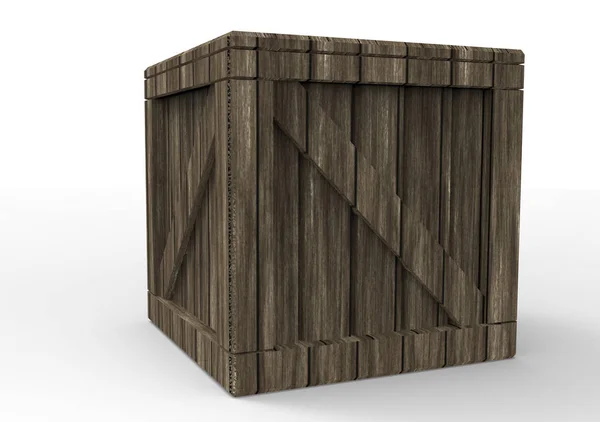 Wooden Box 3D — стоковое фото