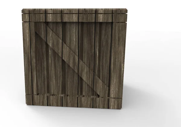 Wooden Box 3D — стоковое фото