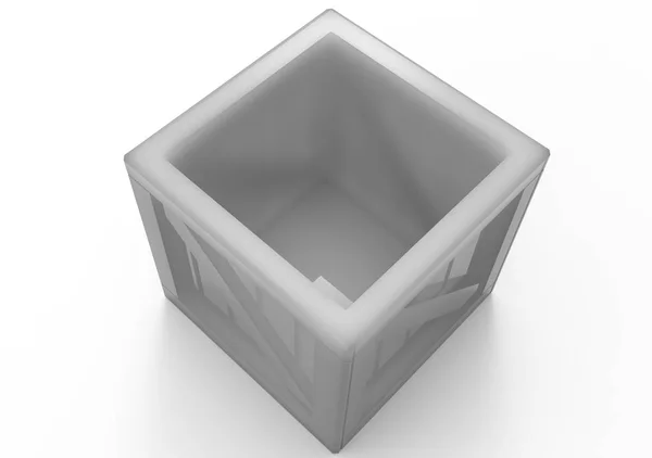 Quadro caixa de madeira 3D — Fotografia de Stock