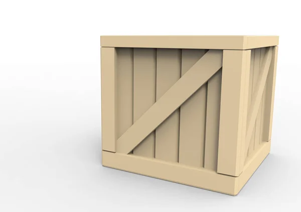 Frame Wooden Box 3D — Stock Photo, Image