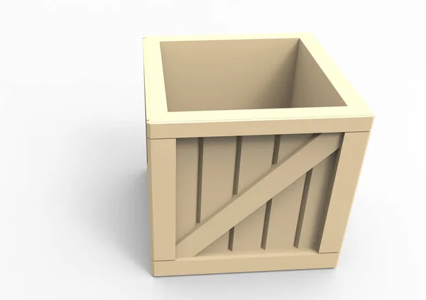Marco caja de madera 3D —  Fotos de Stock