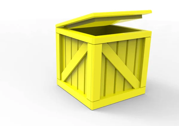 Marco caja de madera 3D —  Fotos de Stock