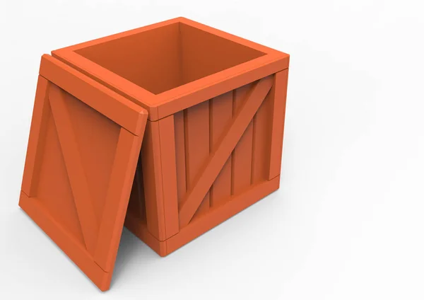 Marco caja de madera 3D — Foto de Stock