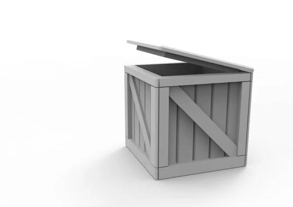 Ramy drewniane pudełko 3d — Zdjęcie stockowe