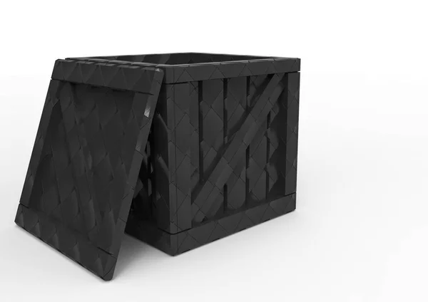 Wooden Box 3D — стоковое фото