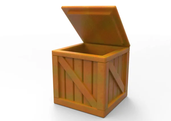 Quadro caixa de madeira 3D — Fotografia de Stock