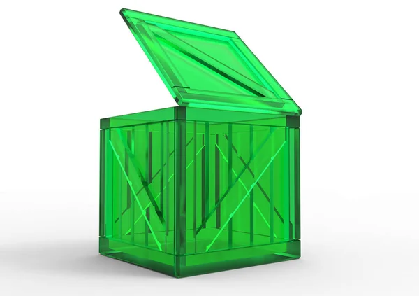 Marco caja de madera 3D — Foto de Stock