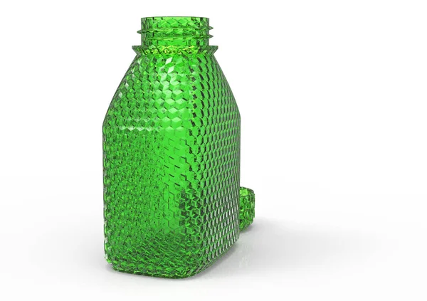 Скляна пляшка 3d — стокове фото