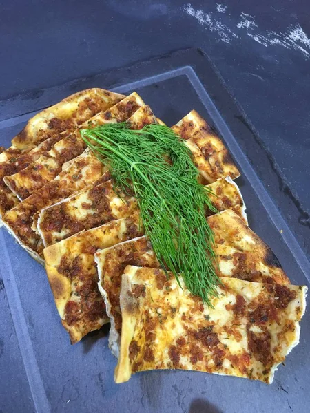 Pan de pita con carne — Foto de Stock