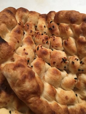 Pide veya susam ekmek arka plan 