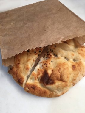 Pide veya susam ekmek arka plan 