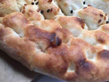 Pide veya susam ekmek arka plan 