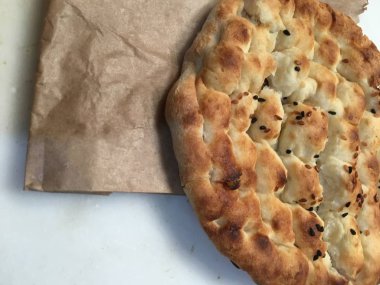Pide veya susam ekmek arka plan 