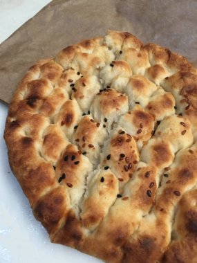 Pide veya susam ekmek arka plan 