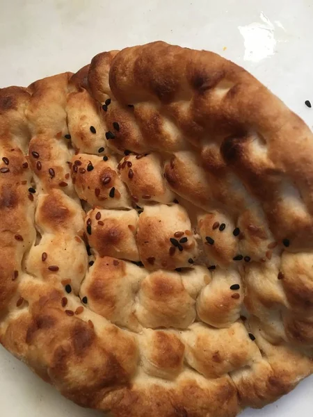 Pita o pane di sesamo Sfondo — Foto Stock