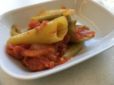 Biber ve domates salatası arka plan