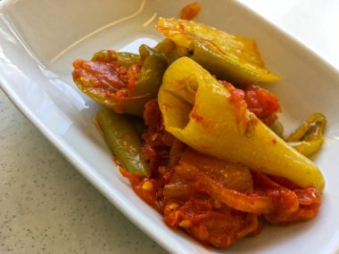 Biber ve domates salatası arka plan