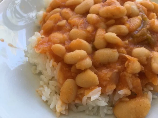 Arroz, frijoles turcos —  Fotos de Stock