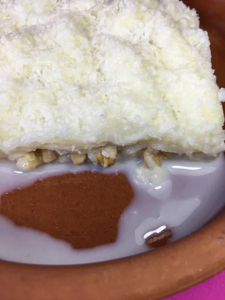 Obleas Arroz Rellenas Con Aislante Unidad Fondo Frutos Secos — Foto de Stock