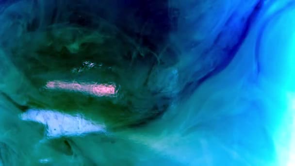 Víz Csöpögött Kék Tintával — Stock videók