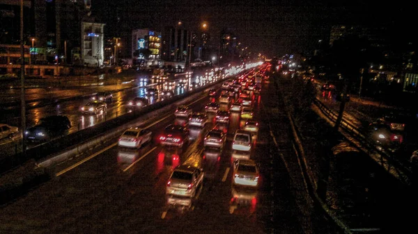 Trafic Noapte Mașină Fundal — Fotografie, imagine de stoc