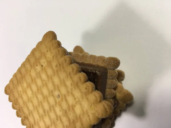 Biscuit achtergrond eenheid isolaat — Stockfoto