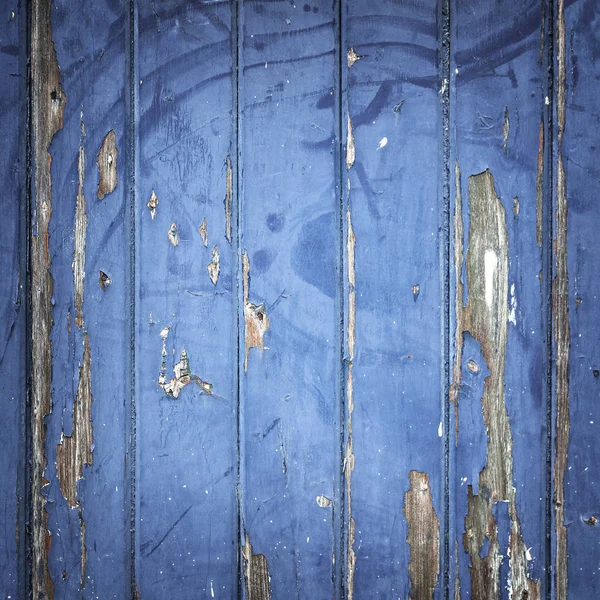 Peeling vernice blu su porta di legno o recinzione — Foto Stock