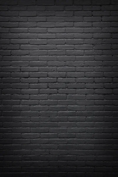 Parte da parede de tijolo pintado de preto — Fotografia de Stock