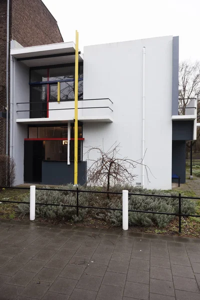 Fasada Południowa Rietveld Schroder domu w holenderskim mieście Utr — Zdjęcie stockowe