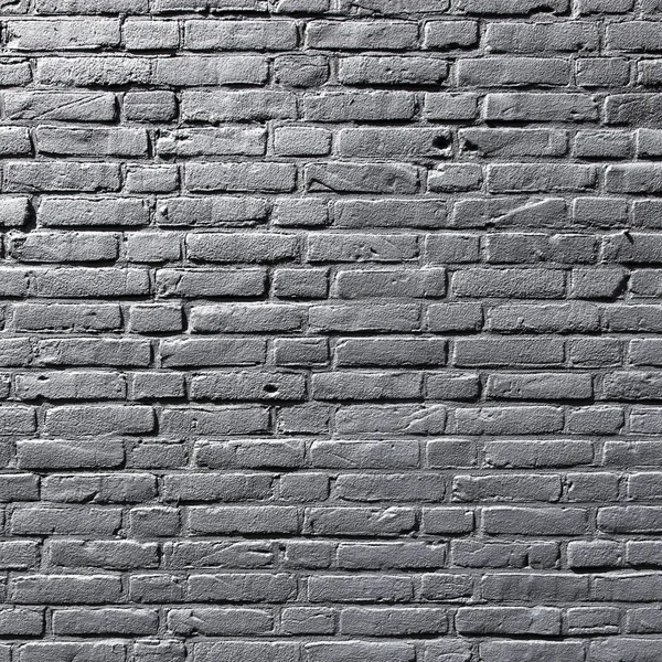 Kare gri boyalı tuğla duvar parçası — Stok fotoğraf