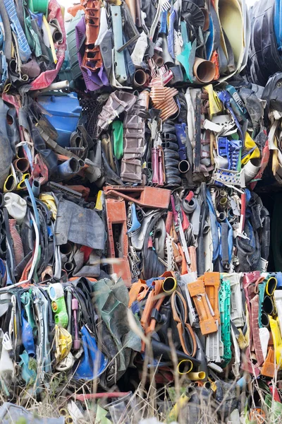 Tas de déchets plastiques sur le site de recyclage aux Pays-Bas — Photo