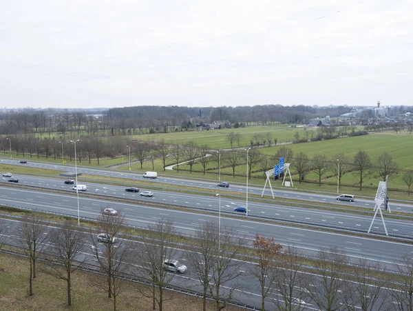 Traffic on motorway A28 near utrecht uithof and zeist — Stock Photo, Image