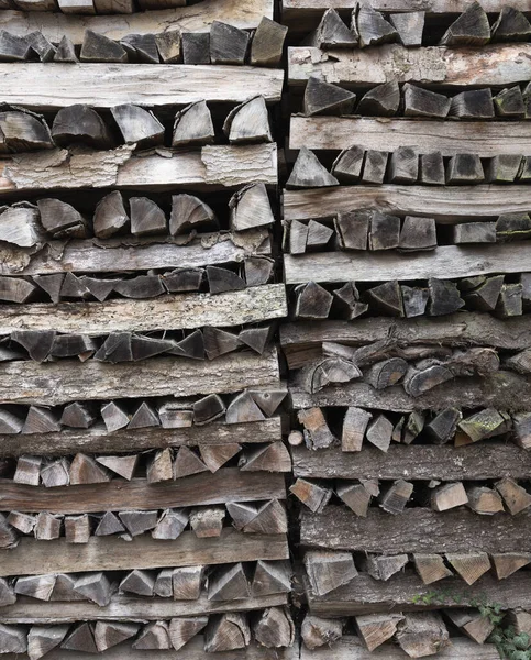 Close-up van stapel brandhout — Stockfoto