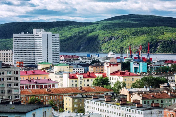 Вид Морской Промышленный Город Стоковое Фото