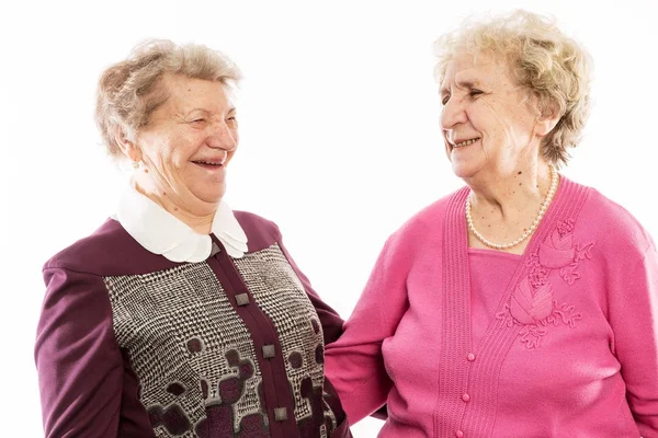 Oudere Vrienden Omarmen Lach — Stockfoto