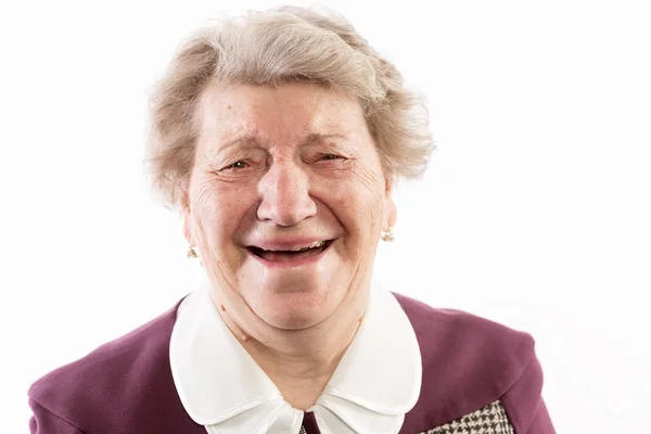 Stara Kobieta Uśmiecha Się — Zdjęcie stockowe