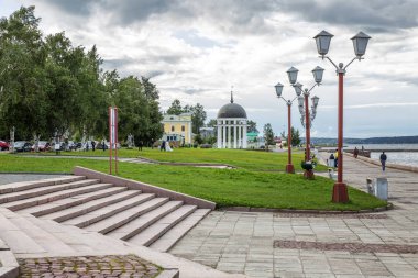 Petrozavodsk, Rusya, 08 / 26 / 2017: Şehir seti, güzel manzara.