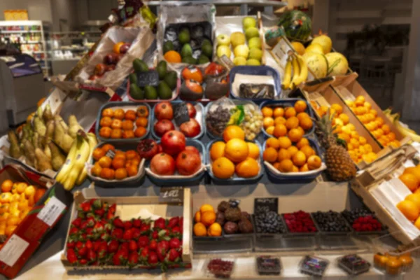 Balcão Com Uma Variedade Frutas Legumes Vibrantes Vegetarianismo Alimentação Saudável — Fotografia de Stock