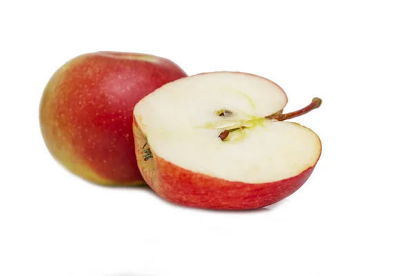 Manzanas Rojas Aisladas Sobre Fondo Blanco Nutrición Saludable Vitaminas Primer — Foto de Stock