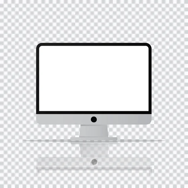 Isolated desktop computer icon. PC monitor icon in transparent b — Stock Vector