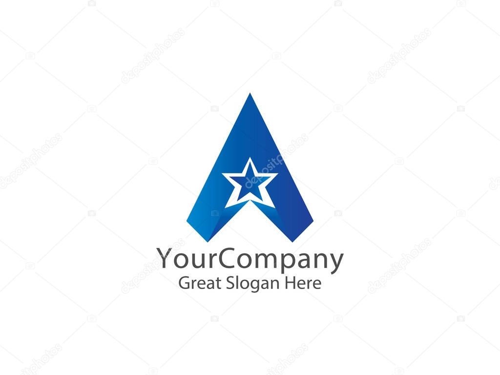 Letter A logo. air arrow star design concept. creative apps vector illustration
