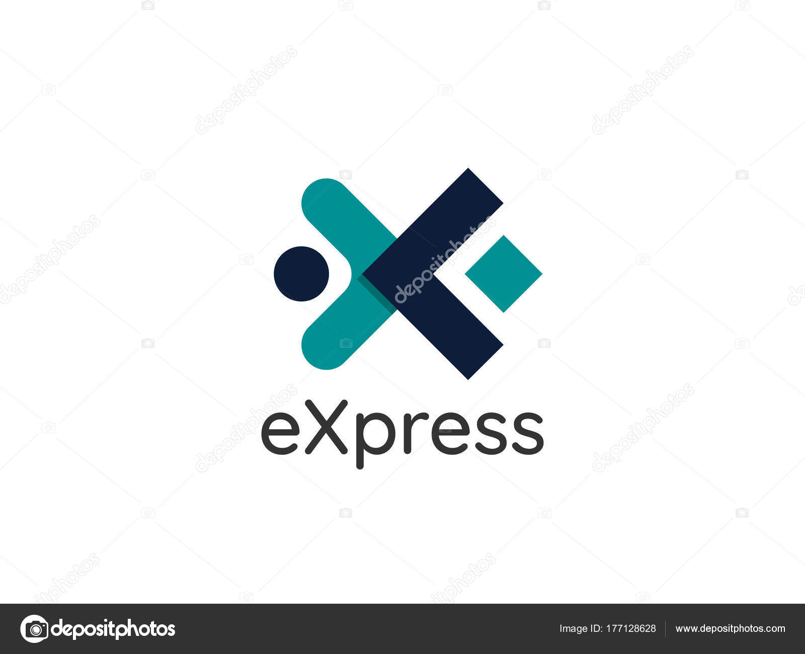 Letter x logistic delivery courier service finance or peop