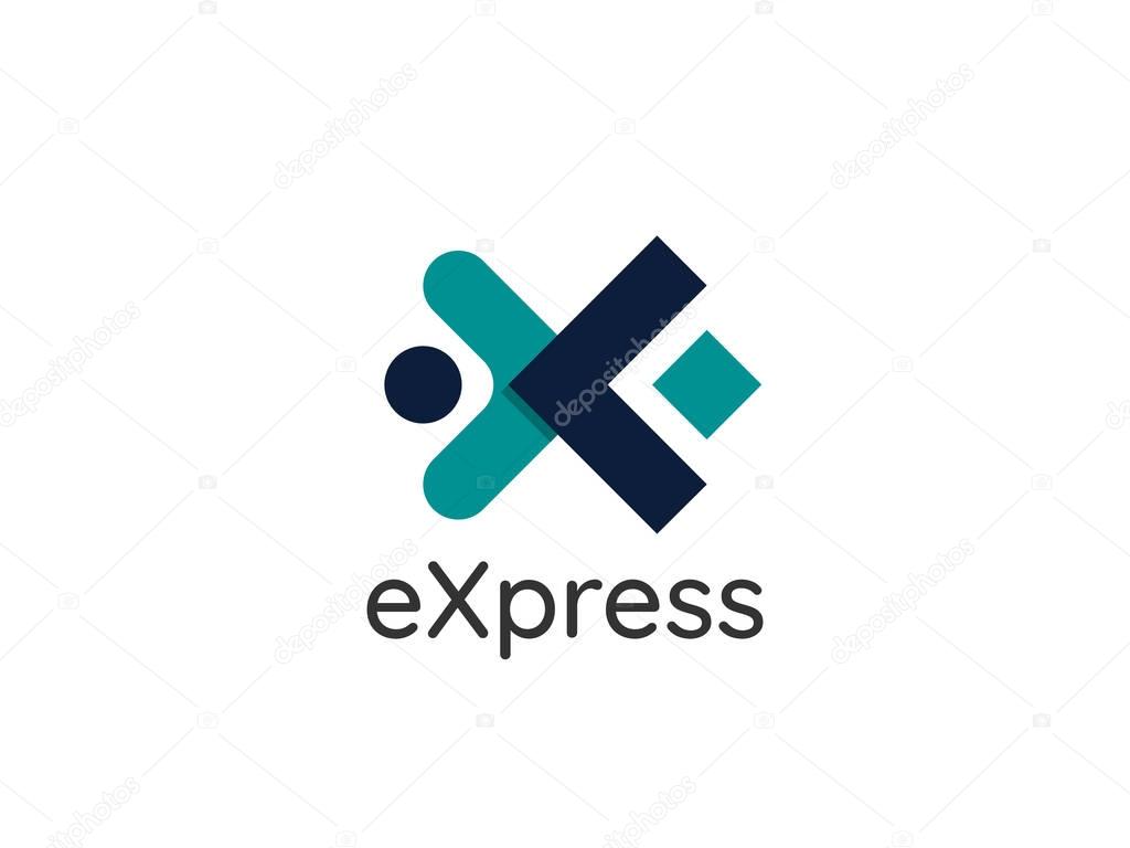 letter x logistic delivery courier service logo. finance or peop