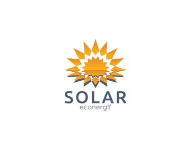 Güneş paneli enerji logo simge. sıfır atık konsept tasarımı