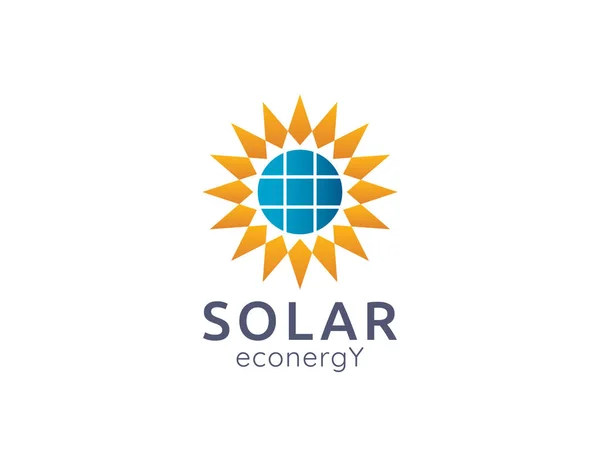 Solar panel energy logo icon. zero waste concept design — Stock Vector